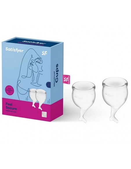 Kubeczek menstruacyjny  Satisfyer Feel Secure Menstrual Cup (Transparent) - Higiena, czyszczenie zabawek erotycznych - 1