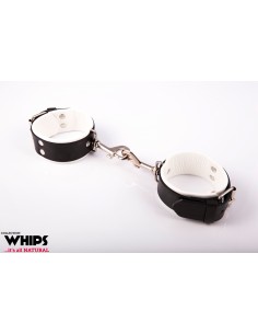 Kajdanki Męskie, Z Karabińczykami, Białe - Kajdanki erotyczne - 1