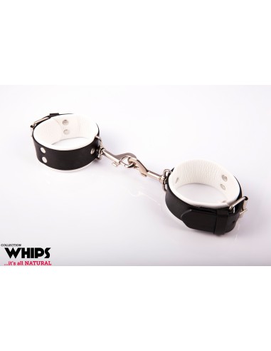 Kajdanki Męskie, Z Karabińczykami, Białe - Kajdanki erotyczne - 1