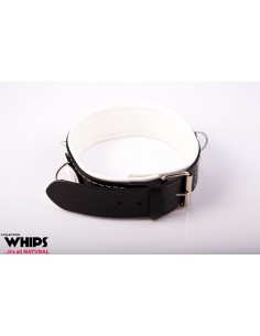 Obroża Niewolnika Ze Smyczą, Biała - Chokery, obroże i smycze - 1 2