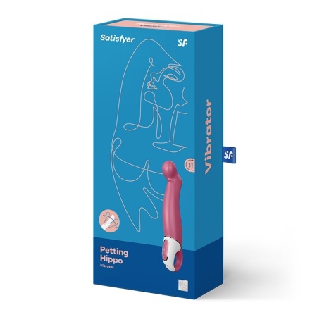 Wibrator Satisfyer Petting Hippo - zakrzywiona głowica do stymulacji punktu G, wodoodporny, 22,9 cm - 2