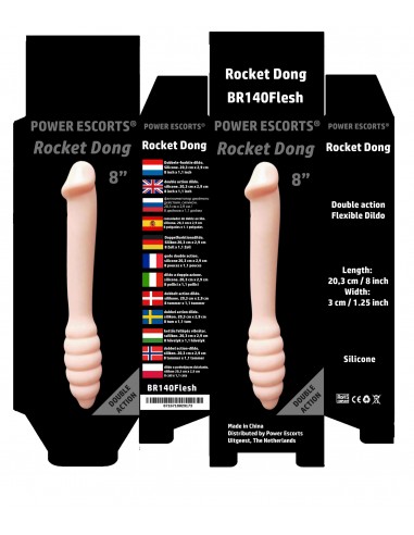 Dildo podwójne Rocket Dong 20 cm flesh - Dilda podwójne - 7