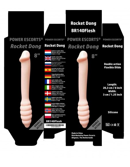 Dildo podwójne Rocket Dong 20 cm flesh - Dilda podwójne - 7