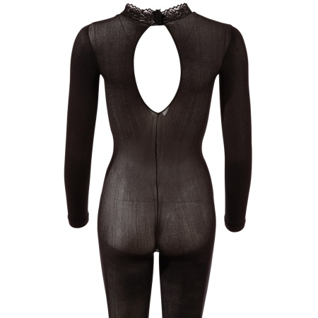 Bodystocking Catsuit With Lace Collar M/L - 6