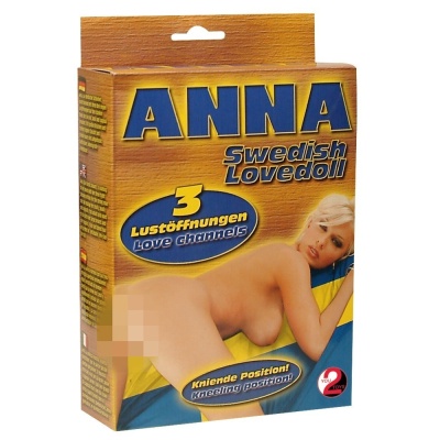 Lalka erotyczna nadmuchiwana Anna Swedish ORION - 3 kanały (pochwowy, analny, oralny), pozycja klęcząca, 130 cm - 1