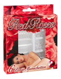 Zestaw Nakładek Na Penisa Red Roses Penis Ring Set 6 Pcs - Przedłużki i nakładki na penisa - 1 2