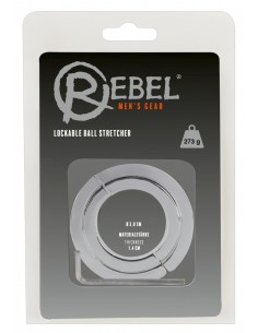 Pierścień erekcyjny Rebel Lockable Ball Stretcher - Pierścienie erekcyjne niewibrujące - 1 2