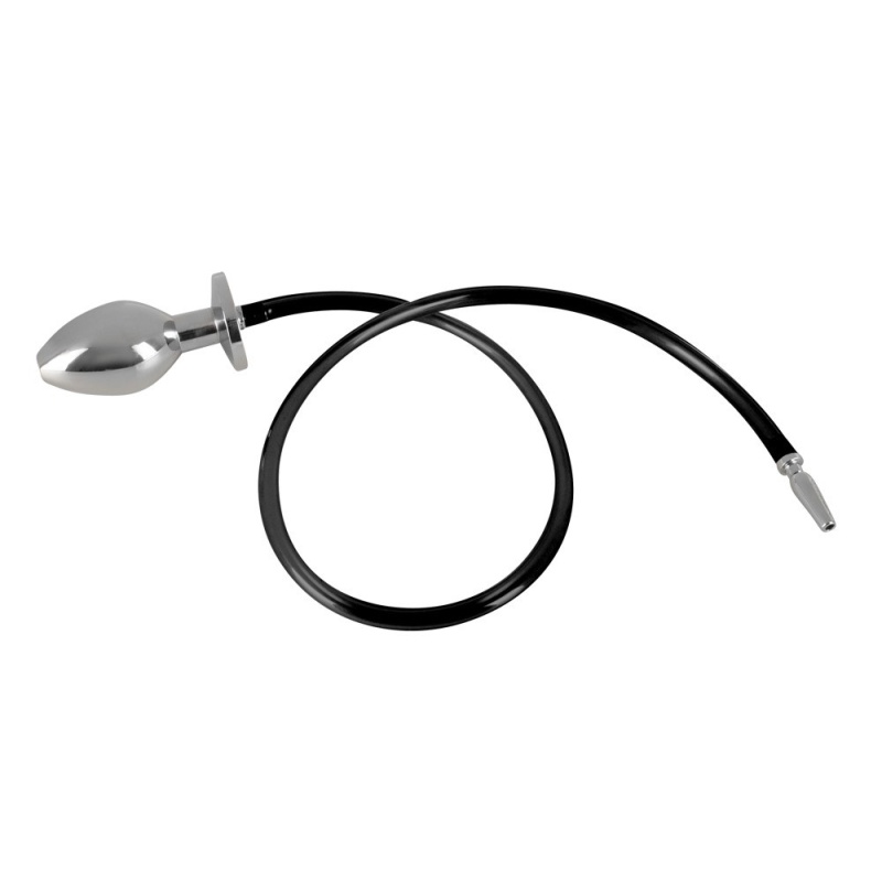 Dilator cewki z korkiem analnym Piss to Ass – stal nierdzewna, silikonowa rurka 62 cm - 3