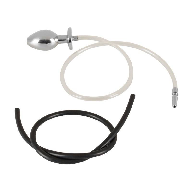 Dilator cewki z korkiem analnym Piss to Ass – stal nierdzewna, silikonowa rurka 62 cm - 4