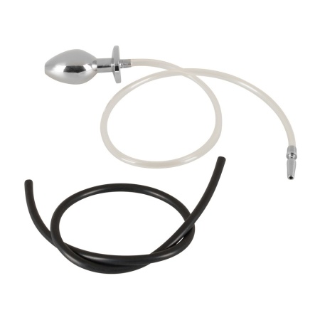 Dilator cewki z korkiem analnym Piss to Ass – stal nierdzewna, silikonowa rurka 62 cm - 4