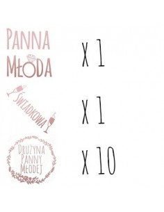 Zestaw 12 ROSE GOLD tatuaży na wieczór panieński - Śmieszne gadżety, prezenty - 1