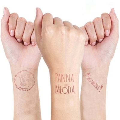 Tatuaże rose gold na wieczór panieński – zestaw 12 sztuk - 1 2