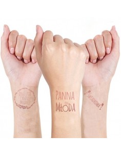 Zestaw 12 ROSE GOLD tatuaży na wieczór panieński - Śmieszne gadżety, prezenty - 1 2