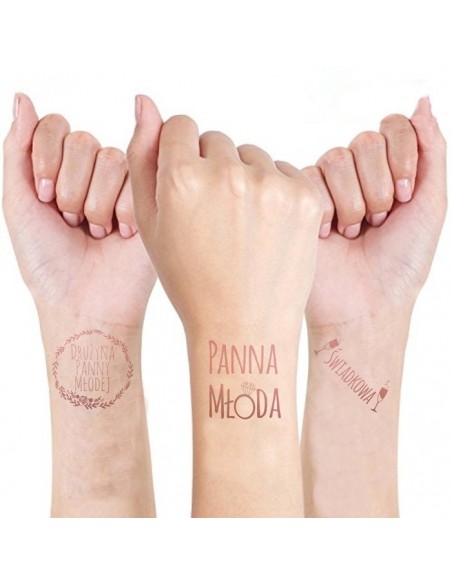 Zestaw 12 ROSE GOLD tatuaży na wieczór panieński - Śmieszne gadżety, prezenty - 2