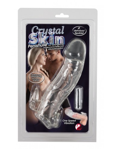 Nakładka Na Penisa Crystal Skin Cockring With On/Off - Przedłużki i nakładki na penisa - 2