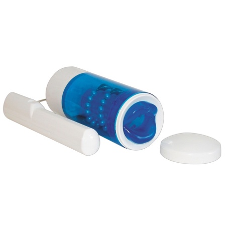 Masturbator ustny Mouth z dwoma pierścieniami koralików, TPE, 21 cm - 1