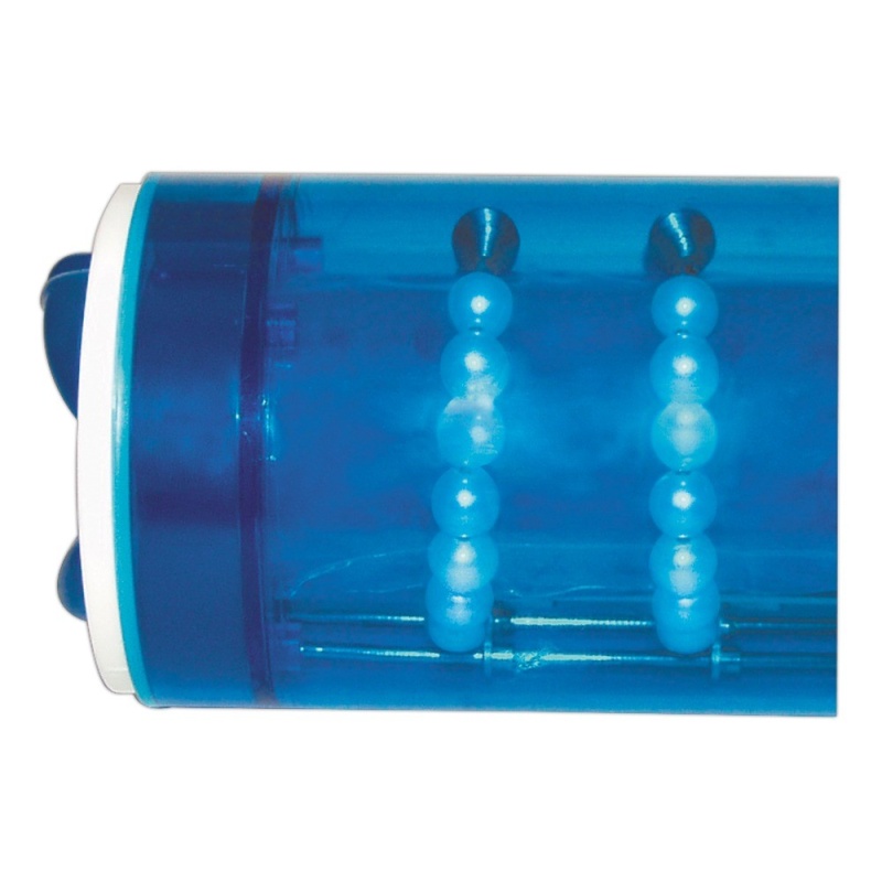 Masturbator ustny Mouth z dwoma pierścieniami koralików, TPE, 21 cm - 5