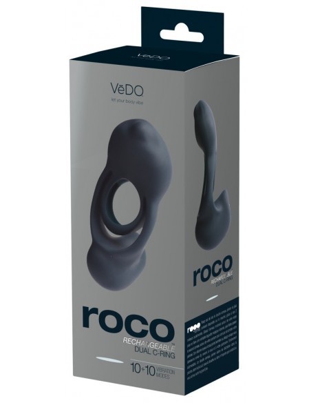 Pierścień na Penisa z wibracją Roco Just Czarny - Pierścienie erekcyjne wibrujące - 2