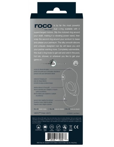 Pierścień na Penisa z wibracją Roco Just Czarny - Pierścienie erekcyjne wibrujące - 5