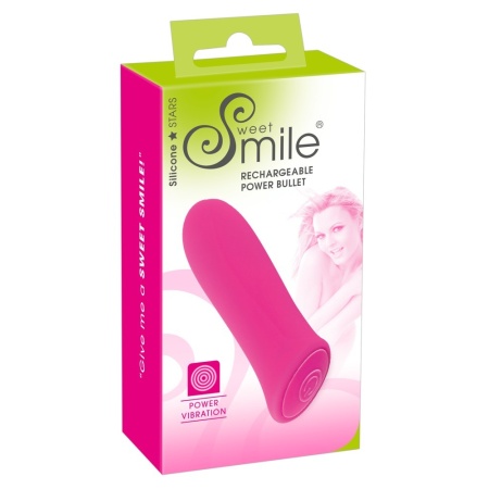 Mini wibrator Sweet Smile Rechargeable Power Bullet z powłoką PU – 7 trybów, 8,5 cm × 2–2,3 cm - 2