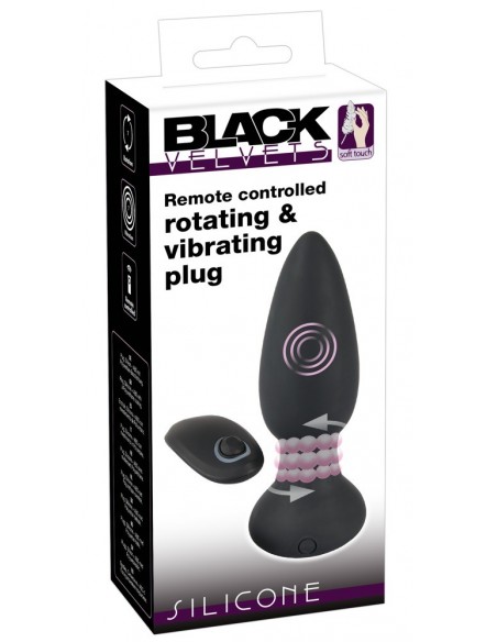 Korek analny wibrujący Black Velvets Rc Rotating / Vi - Kulki i korki analne wibrujące - 2