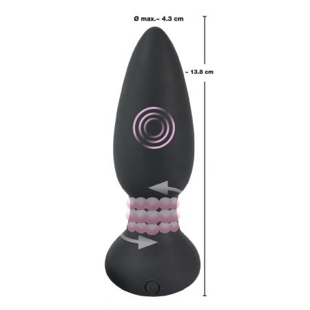 Korek analny RC obrotowo-wibrujący – 7 trybów rotacji, 14 cm, śr. 4,2 cm - 5