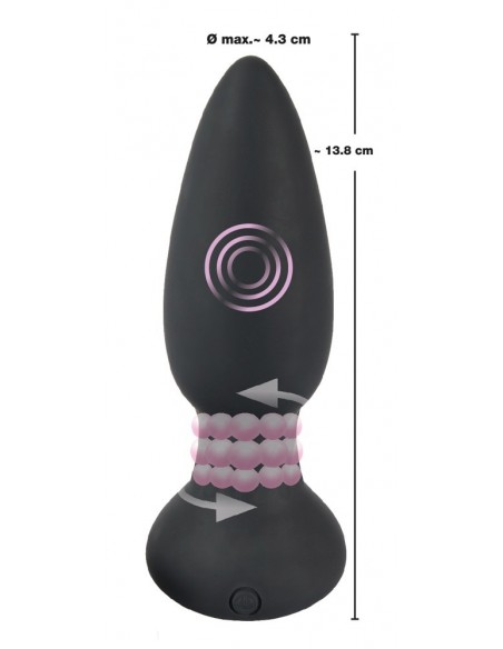 Korek analny wibrujący Black Velvets Rc Rotating / Vi - Kulki i korki analne wibrujące - 5