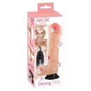 Wibrator realistyczny Nature Skin Dancing Dick z rotacją żołędzi, przyssawką i pilotem przewodowym, 26 cm - 2