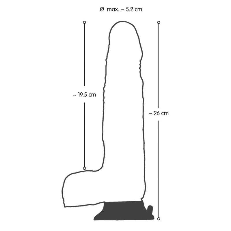 Wibrator realistyczny Nature Skin Dancing Dick z rotacją żołędzi, przyssawką i pilotem przewodowym, 26 cm - 3