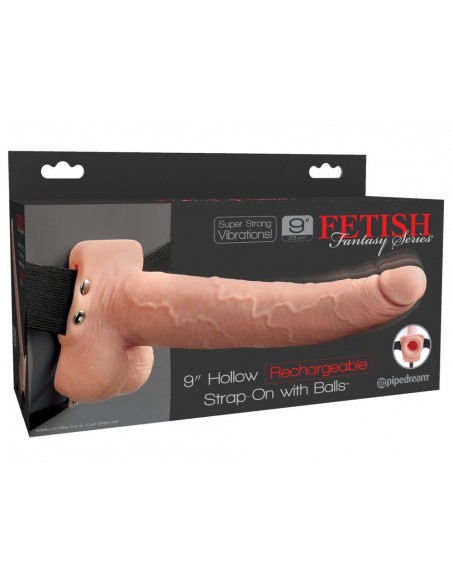 Strapon Z Wibracjami Fetish Fantasy 9 Inch - Strap-ony, dilda na pasku z wibracją - 1