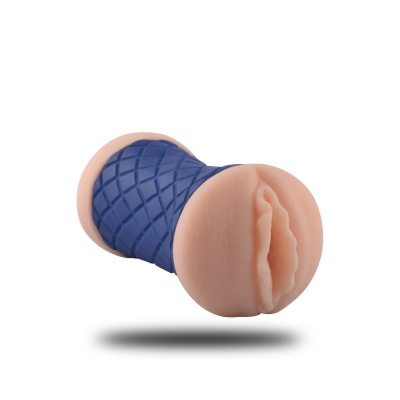 Masturbator Doppio z podwójną stymulacją 15 cm, niebieski - 1