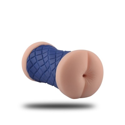 Masturbator Doppio z podwójną stymulacją 15 cm, niebieski - 1 2