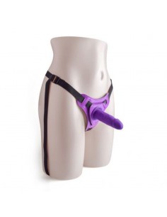 Strapon Hot Stuff Purple - Strap-ony, dilda na pasku bez wibracji - 1