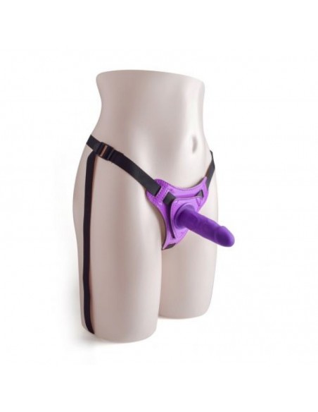 Strapon Hot Stuff Purple - Strap-ony, dilda na pasku bez wibracji - 1