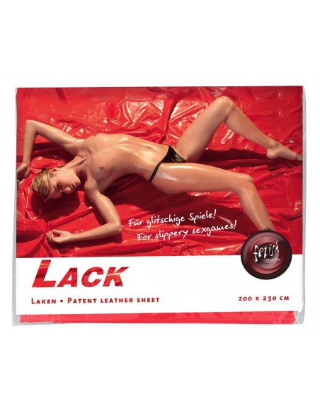 Prześcieradło Vinyl 200x230cm Red - Pozostałe gadżety BDSM - 1