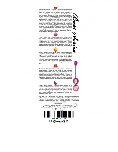 Wibrujące kulki gejszy 32 mm 80 g Purple 10 Funkcji USB - Kulki Gejszy i Jajeczka Wibrujące - 5