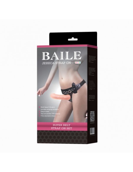 Strapon Z Wibracjami Baile - Vibrating Jessica - Strap-ony, dilda na pasku z wibracją - 7