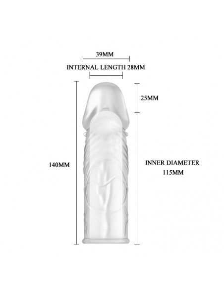 Stymulująca Nakładka Na Penisa Sleeve 45E - Przedłużki i nakładki na penisa - 3