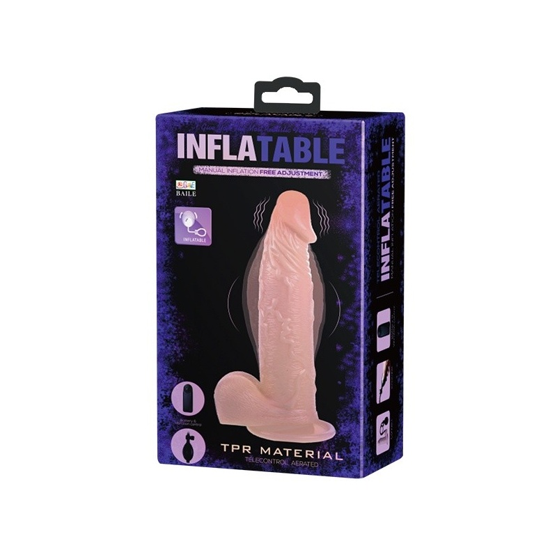 Wibrator Inflatable Dong Vibration z regulacją obwodu, długość 19 cm - 8