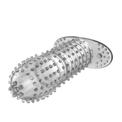 Nasada na penisa BI-010045D z wypustkami i karbowaniem – 17 cm - 1 2