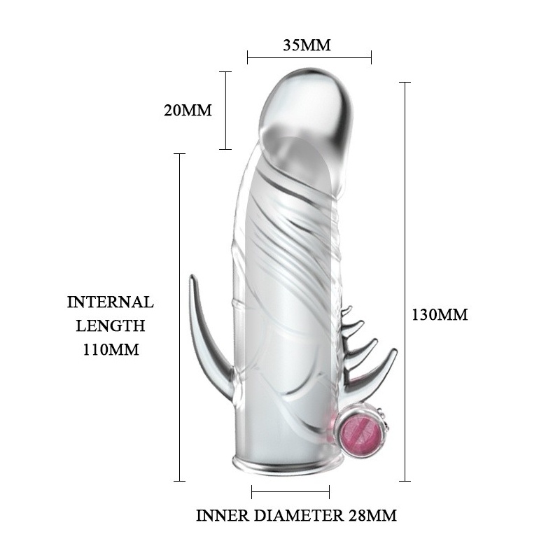 Nakładka erekcyjna Penis Sleeve Vibrating 20 cm - 4