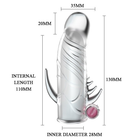Nakładka erekcyjna Penis Sleeve Vibrating 20 cm - 4