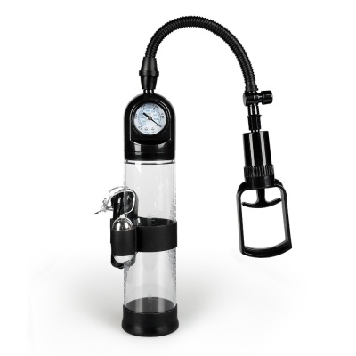 Pompka próżniowa MASTER Vibrating - manometr, wibracyjna kula, przezroczysty cylinder Black&Clear - 1