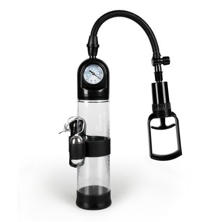 Pompka próżniowa MASTER Vibrating - manometr, wibracyjna kula, przezroczysty cylinder Black&Clear - 1