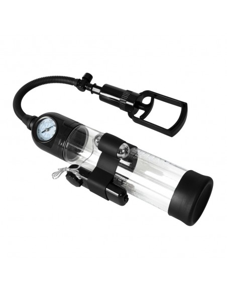 Pompka Erekcyjna Do Penisa Powerpump Master Black/Clear z Wibracjami - Pompki erekcyjne i powiększające penisa - 2
