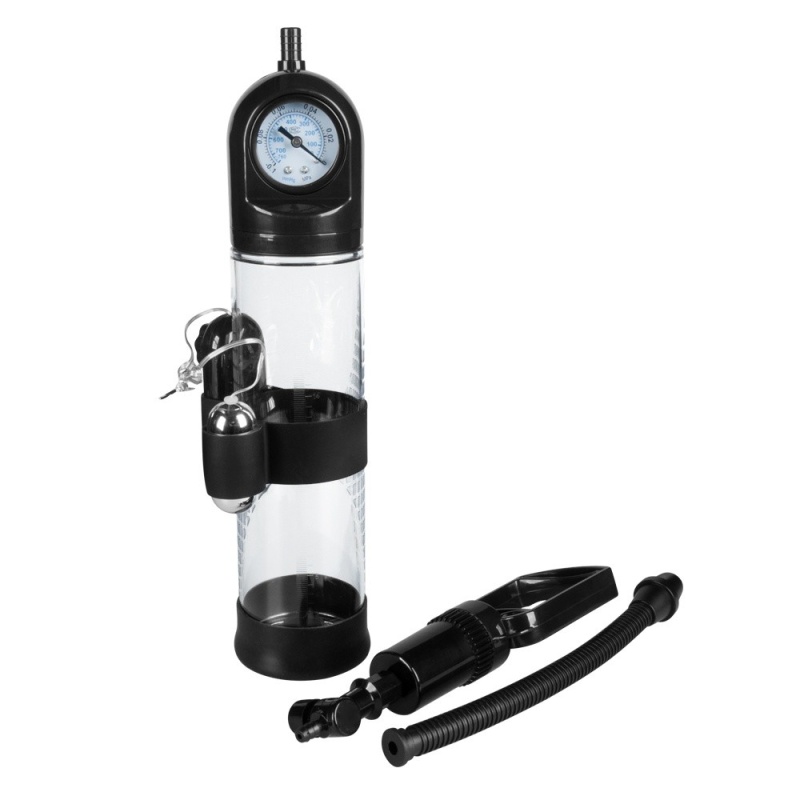 Pompka próżniowa MASTER Vibrating - manometr, wibracyjna kula, przezroczysty cylinder Black&Clear - 4