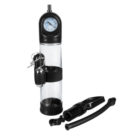 Pompka próżniowa MASTER Vibrating - manometr, wibracyjna kula, przezroczysty cylinder Black&Clear - 4