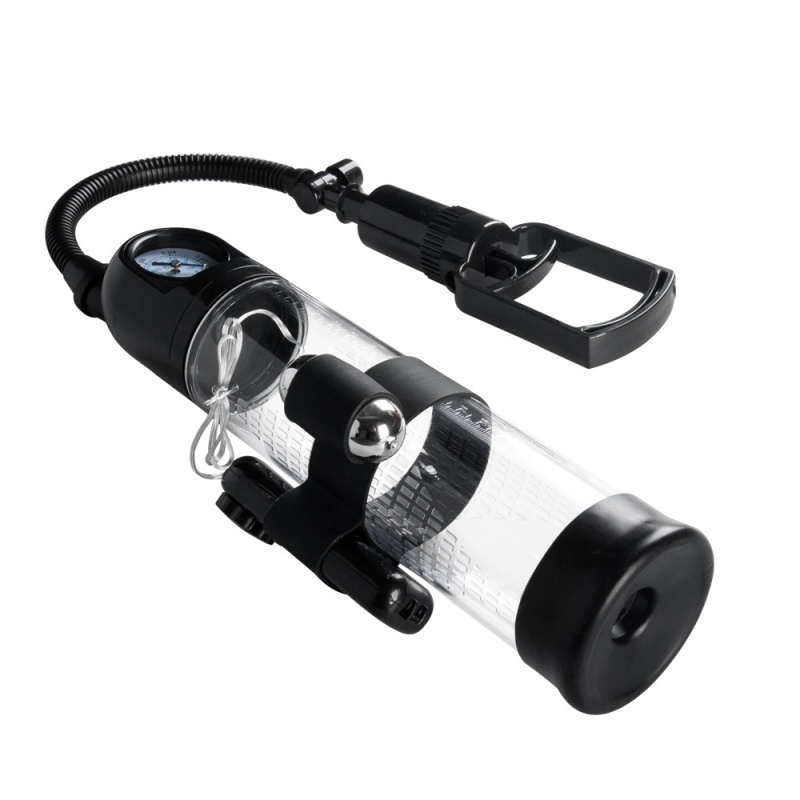 Pompka Erekcyjna Do Penisa Powerpump Master Black/Clear z Wibracjami - 5