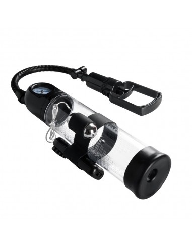 Pompka Erekcyjna Do Penisa Powerpump Master Black/Clear z Wibracjami - Pompki erekcyjne i powiększające penisa - 5