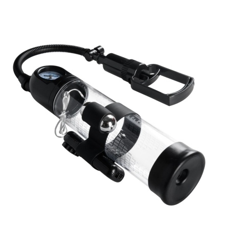 Pompka Erekcyjna Do Penisa Powerpump Master Black/Clear z Wibracjami - 5